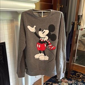 Disney Gray Crewneck Mickey Mouse Sweater-‎ worn a few times- good shape